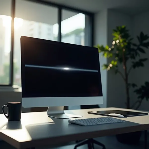 ligne noire sur l’écran de l’ordinateur